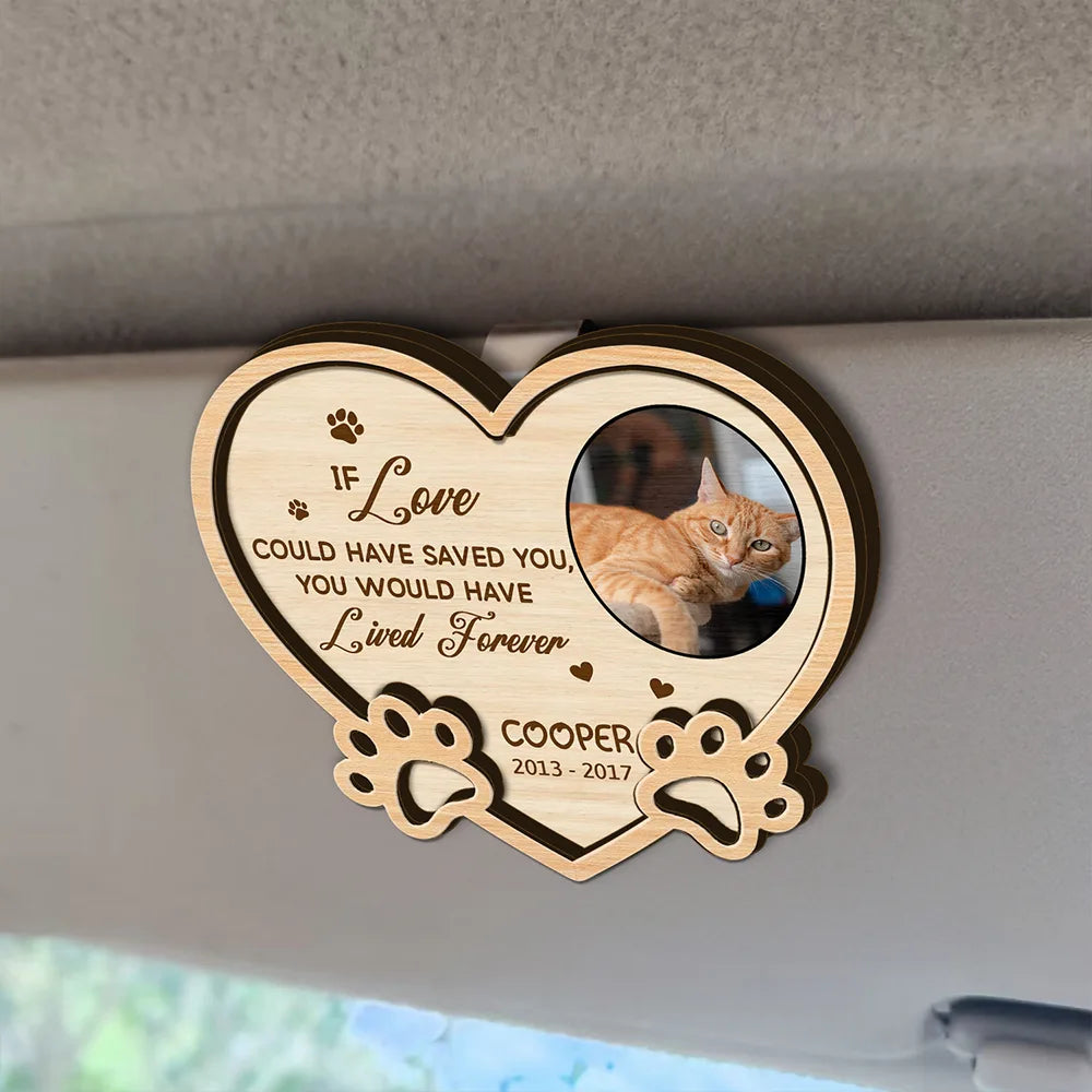 Custom Photo You Left Paw Prints On My Heart Forever - Personalized Custom Shaped Car Visor Clip