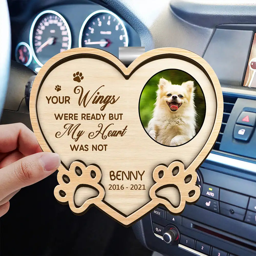 Custom Photo You Left Paw Prints On My Heart Forever - Personalized Custom Shaped Car Visor Clip