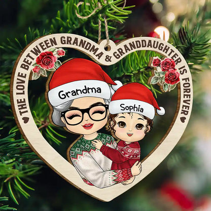 The Love Between Grandma And Grandkids Is Forever - Personalized Wooden Cutout Ornament