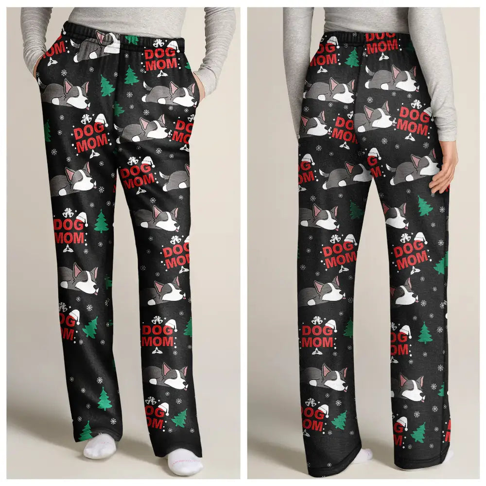 Christmas,Pet Lovers,Pet Mom,Pet Dad,Dog Lovers,Happy,Dog Mom,Dog Dad - Merry Christmas Pet Dad Mom - Personalized Pajama Pants