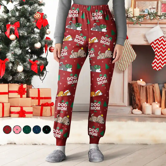 Christmas,Pet Lovers,Pet Mom,Pet Dad,Dog Lovers,Happy,Dog Mom,Dog Dad - Merry Christmas Pet Dad Mom - Personalized Pajama Pants