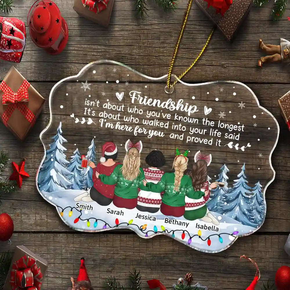 Friendship I'm Here For You Christmas Besties - Personalized Acrylic Ornament