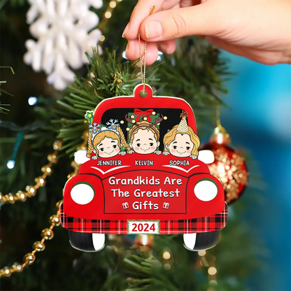 Grandkids Are The Greatest Gifts - Personalized Cutout Acrylic Ornament