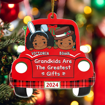 Grandkids Are The Greatest Gifts - Personalized Cutout Acrylic Ornament