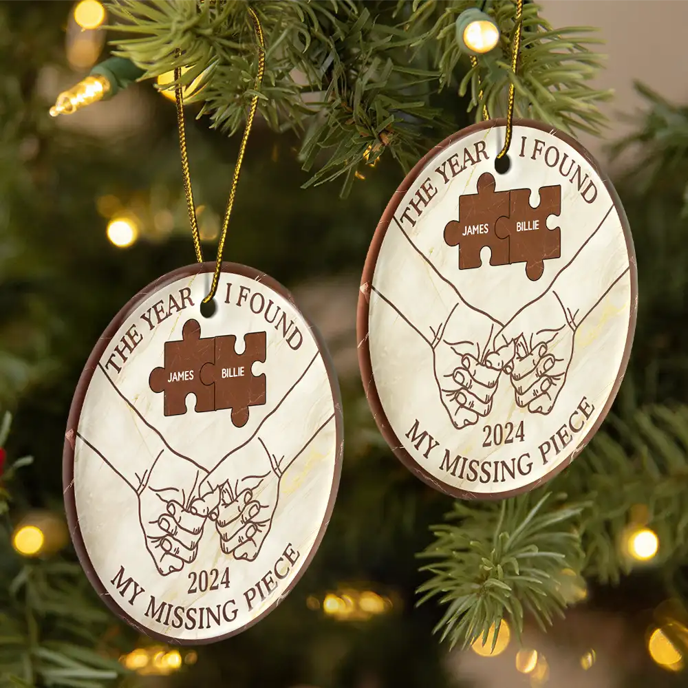 The Year I Found My Missing Piece Couples - Personalized Circle Acrylic Ornament