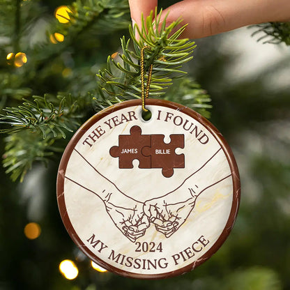 The Year I Found My Missing Piece Couples - Personalized Circle Acrylic Ornament