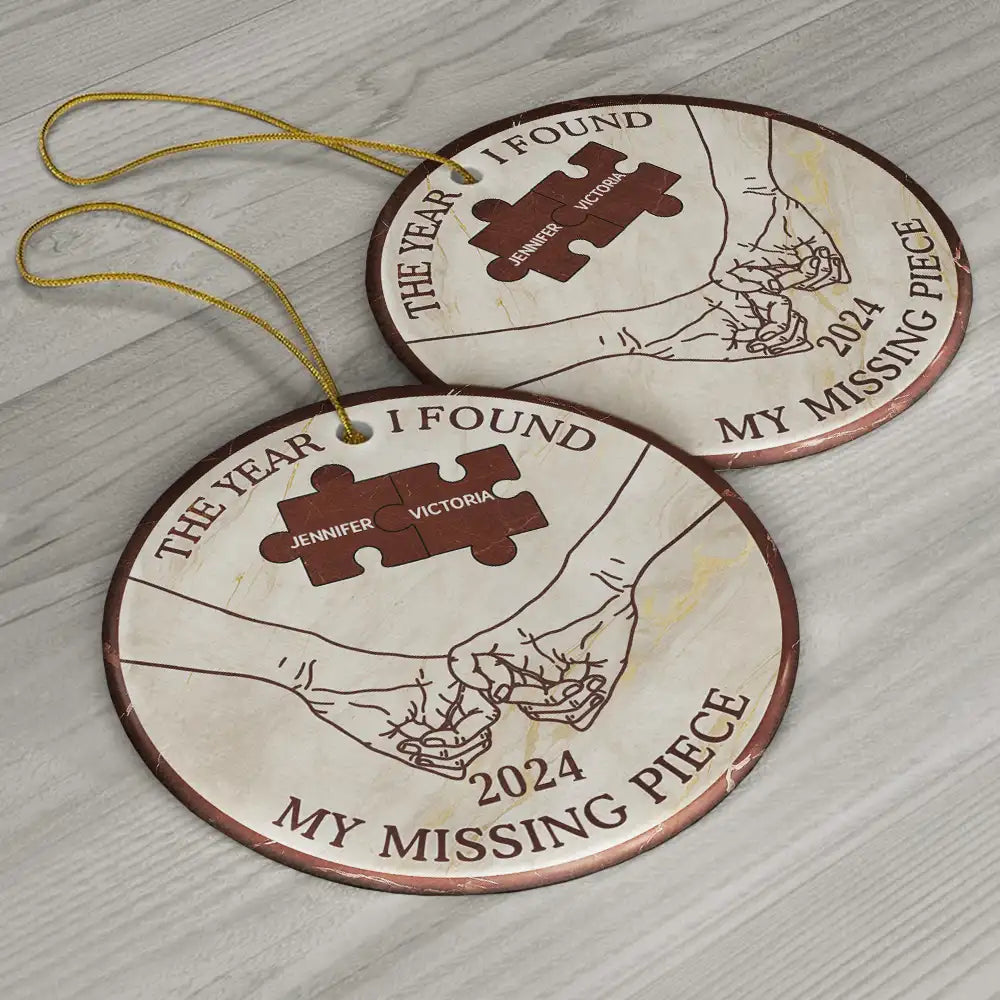 The Year I Found My Missing Piece Couples - Personalized Circle Acrylic Ornament