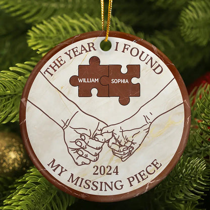 The Year I Found My Missing Piece Couples - Personalized Circle Acrylic Ornament