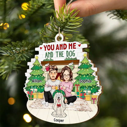 You And Me And The Fur Babies - Personalized Custom Shaped Wooden Ornament