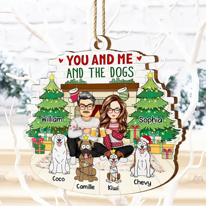 You And Me And The Fur Babies - Personalized Custom Shaped Wooden Ornament