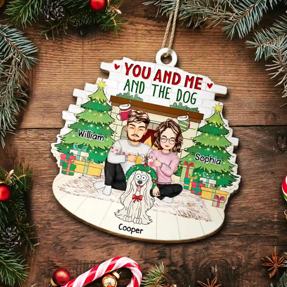 You And Me And The Fur Babies - Personalized Custom Shaped Wooden Ornament