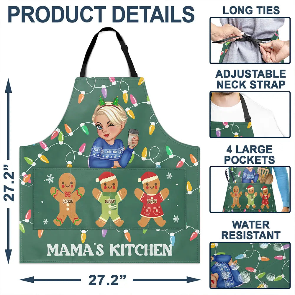 Gingerbread Christmas Grandma's Kitchen - Personalized Apron