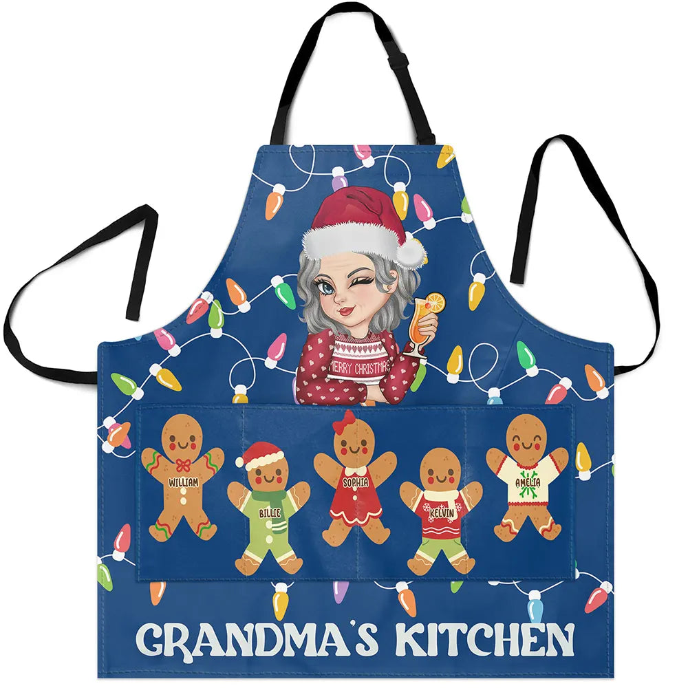 Gingerbread Christmas Grandma's Kitchen - Personalized Apron