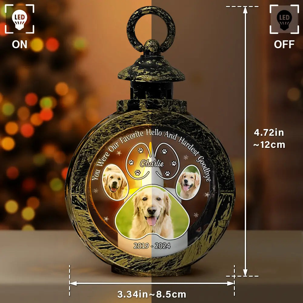 Custom Photo Pawprint Your Light Will Always Shine In Our Hearts - Personalized Candlelight Lantern Ornament