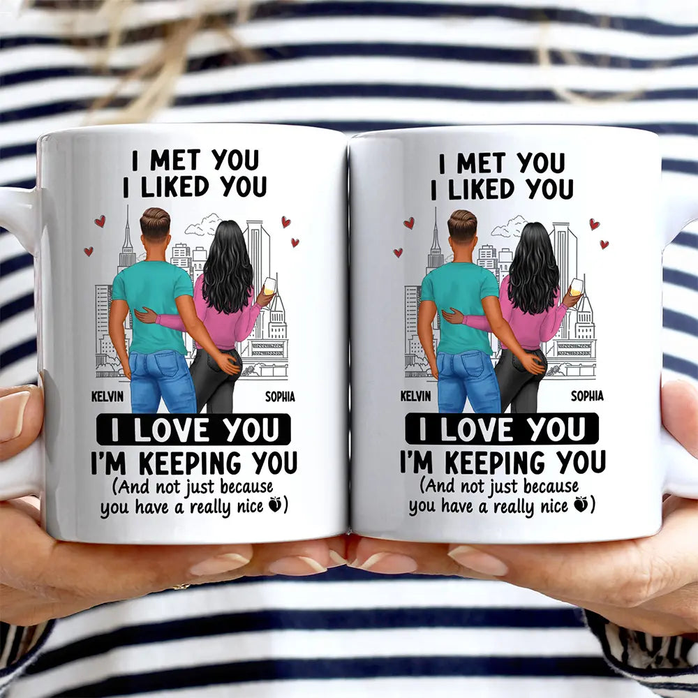 Back Couple I Love You I'm Keeping You Really Nice Peach - Personalized Mug