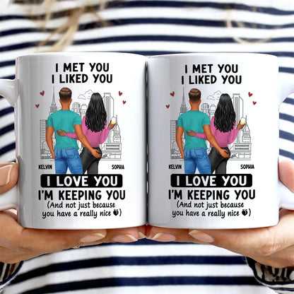 Back Couple I Love You I'm Keeping You Really Nice Peach - Personalized Mug