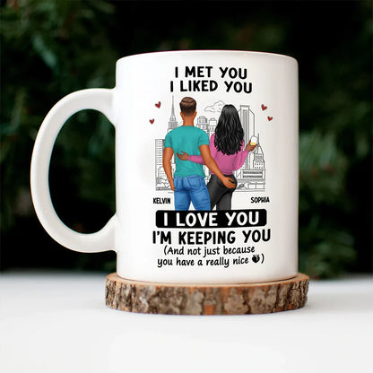 Back Couple I Love You I'm Keeping You Really Nice Peach - Personalized Mug