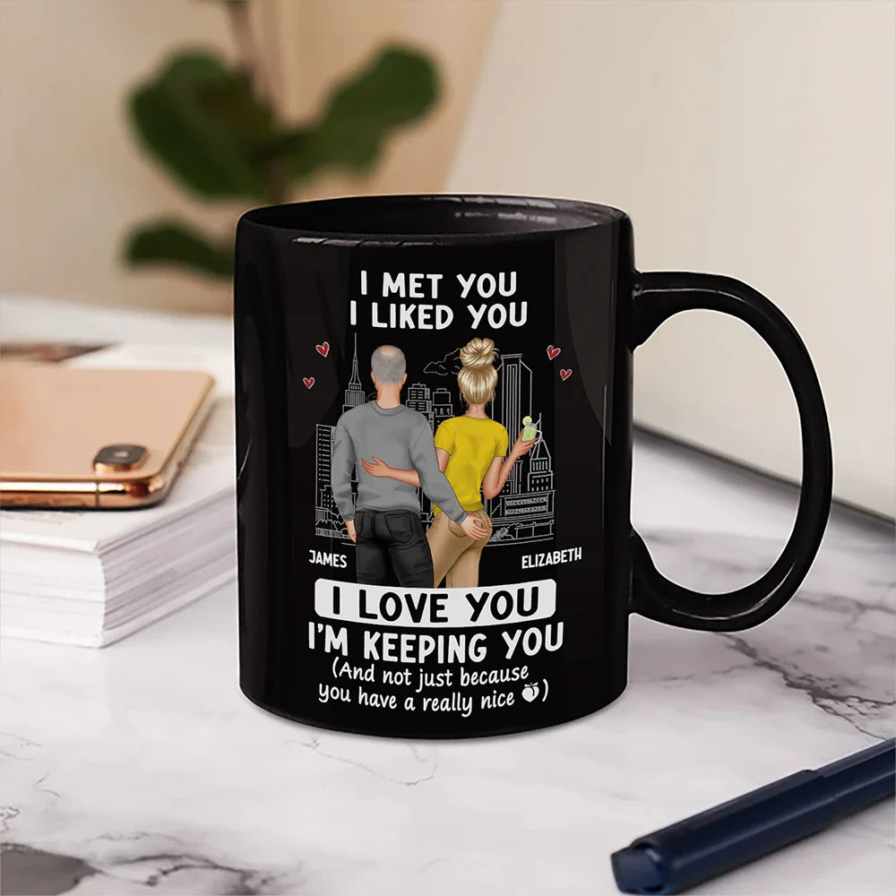 Back Couple I Love You I'm Keeping You Really Nice Peach - Personalized Mug