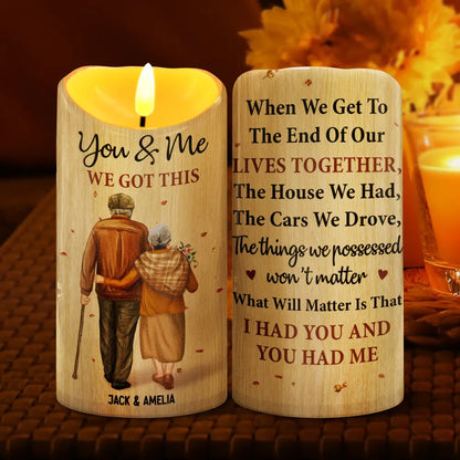 Old Couple When We Get To The End - Personalized Flameless LED Candle