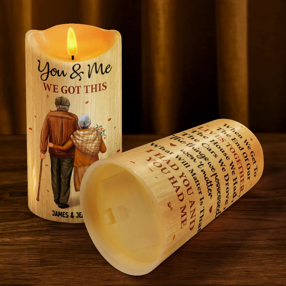 Old Couple When We Get To The End - Personalized Flameless LED Candle