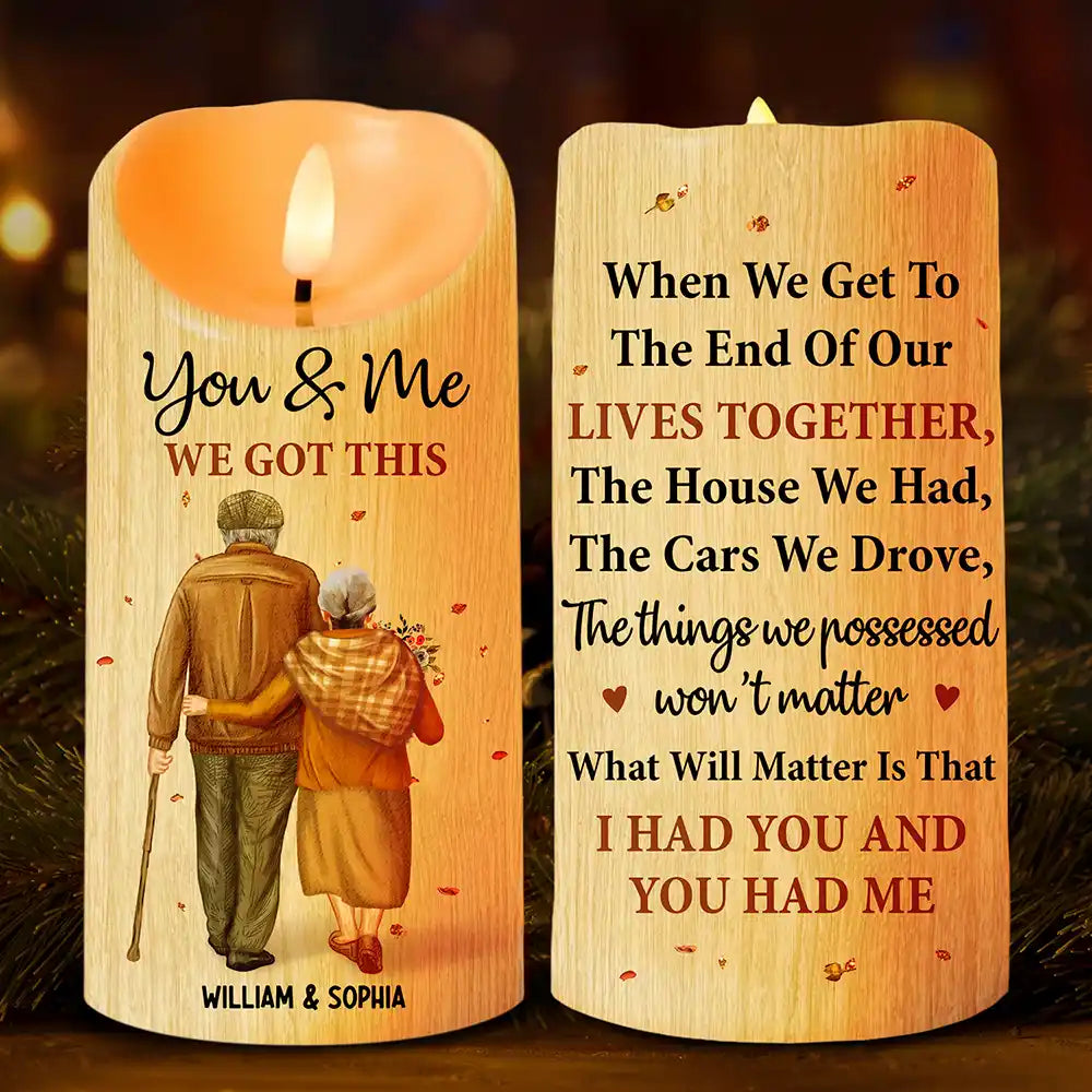 Old Couple When We Get To The End - Personalized Flameless LED Candle