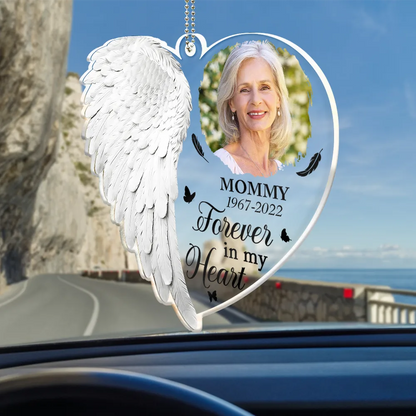 Custom Photo Although You Cannot See Me I'm Always With You - Personalized Acrylic Car Hanger