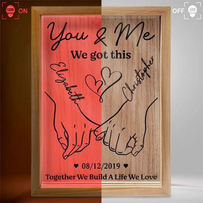 Holding Hands From Our First Kiss Till Our Last Breath - Personalized Picture Frame Light Box