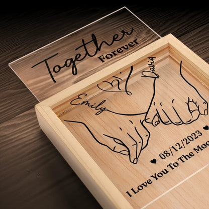 Holding Hands From Our First Kiss Till Our Last Breath - Personalized Picture Frame Light Box