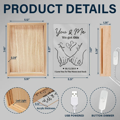 Holding Hands From Our First Kiss Till Our Last Breath - Personalized Picture Frame Light Box