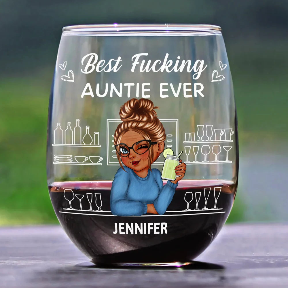 Best Mom Ever - Personalized Stemless Wine Glass