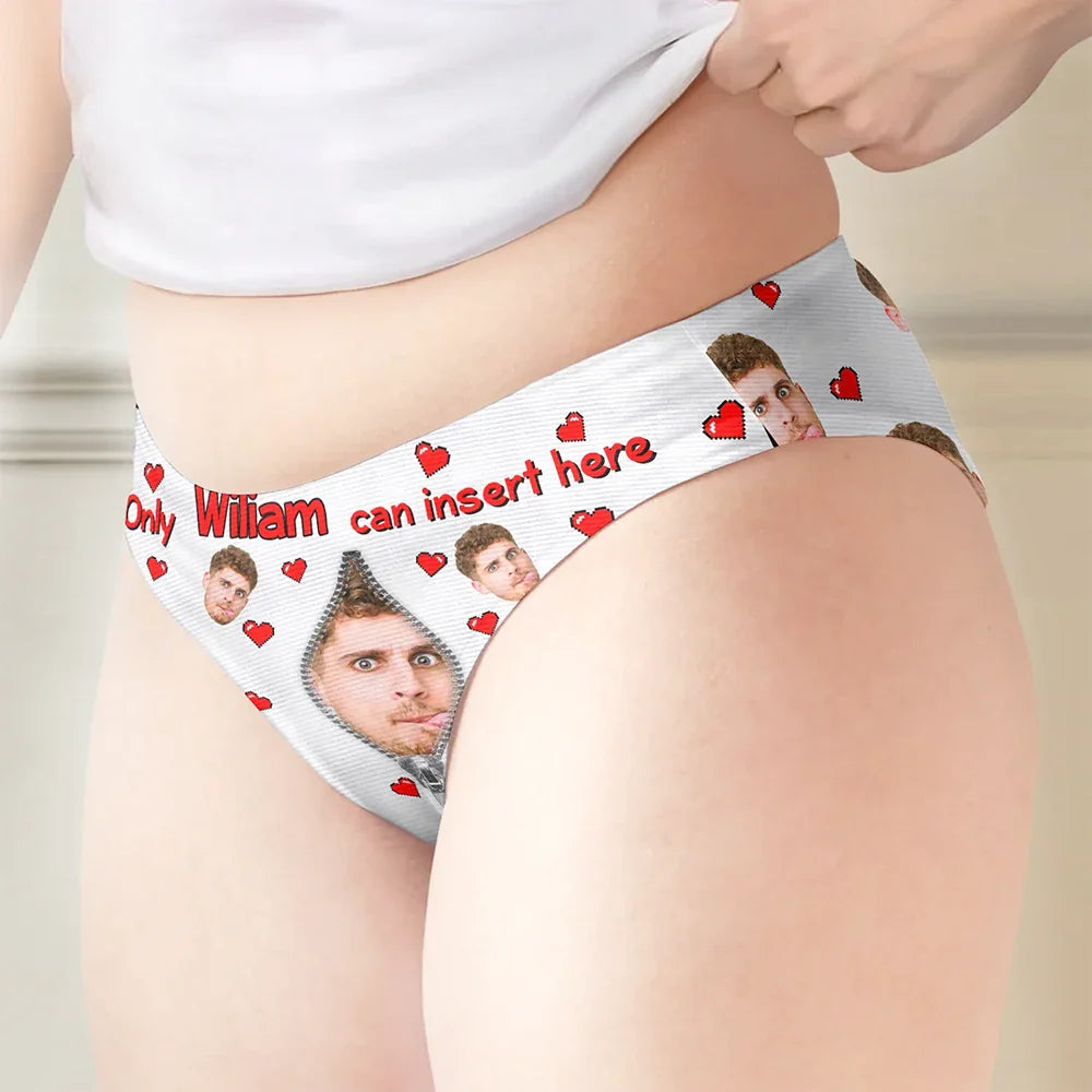 Gift For Wife, Gift For Girlfriend - Custom Photo Only You Can Insert Here - Personalized Women's Low-waisted Brief