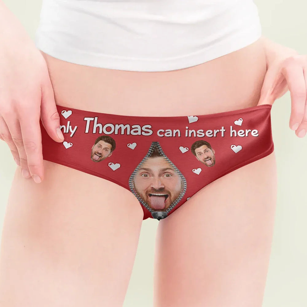 Gift For Wife, Gift For Girlfriend - Custom Photo Only You Can Insert Here - Personalized Women's Low-waisted Brief