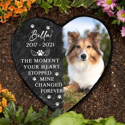 Custom Photo Memorial Missed Beyond Words - Personalized Heart Memorial Garden Stone