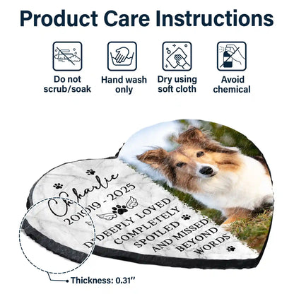 Custom Photo Memorial Missed Beyond Words - Personalized Heart Memorial Garden Stone