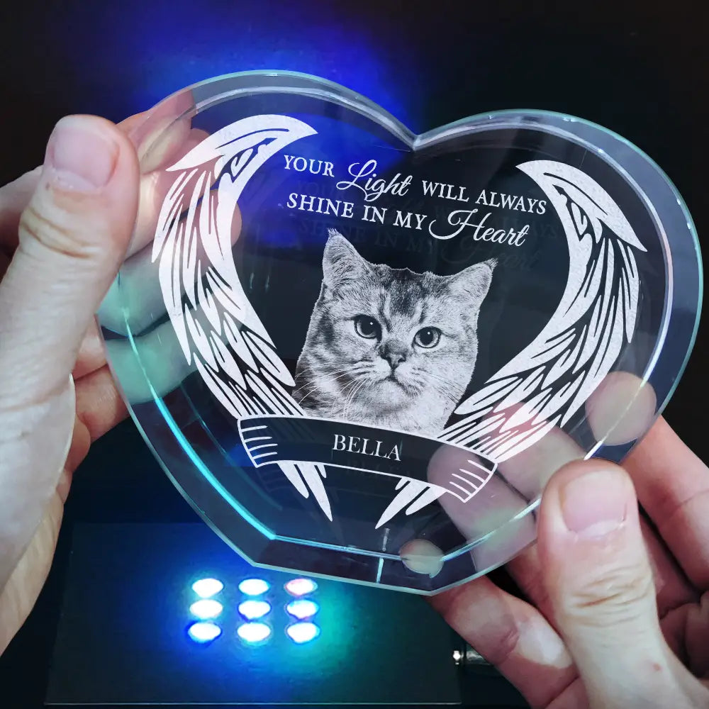 Custom Photo Memorial Gift for Loved Ones - Personalized Crystal Heart
