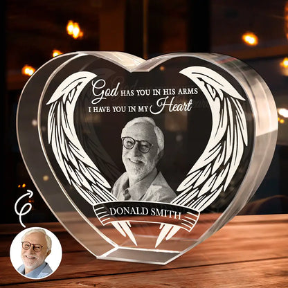 Custom Photo Memorial Gift for Loved Ones - Personalized Crystal Heart