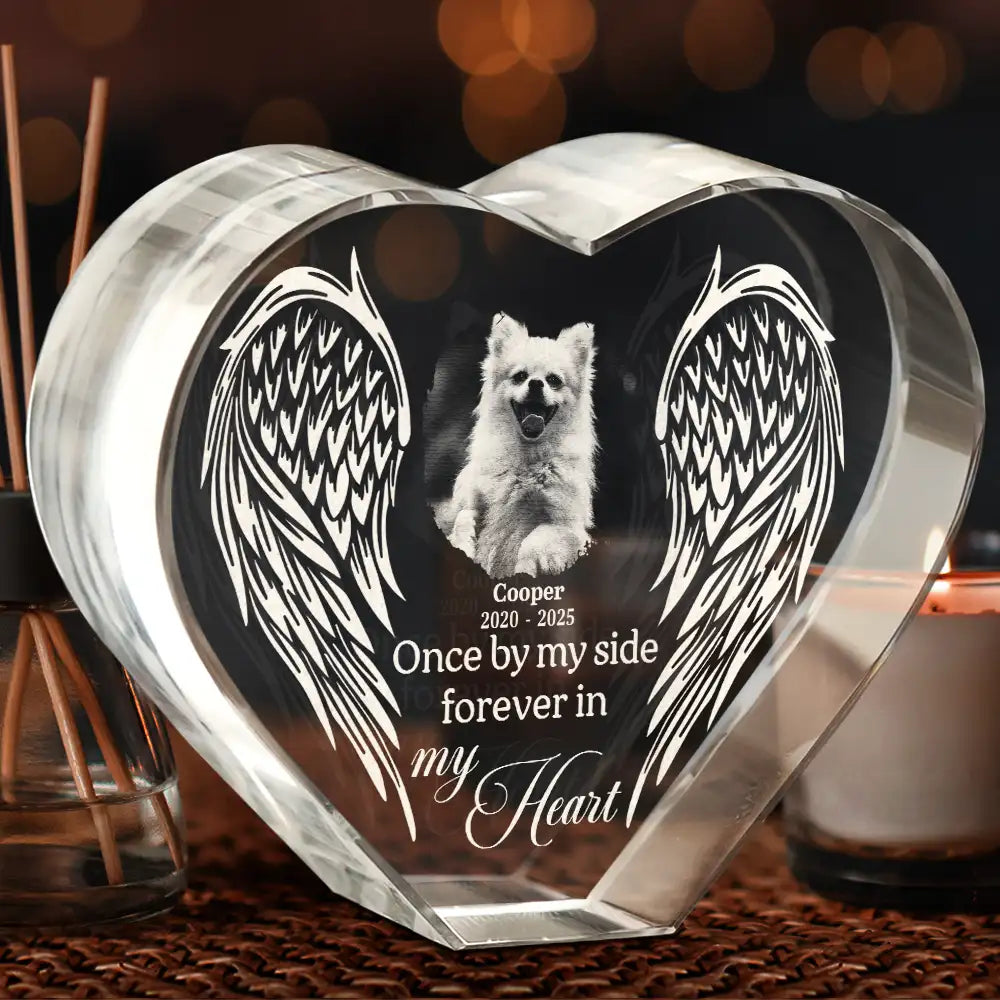 Memorial,Custom Photo,Sad,Pet Lovers - Custom Photo If Love Could Have Saved You - Personalized Crystal Heart