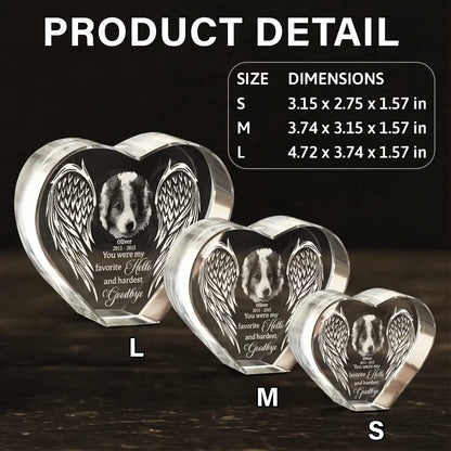 Memorial,Custom Photo,Sad,Pet Lovers - Custom Photo If Love Could Have Saved You - Personalized Crystal Heart