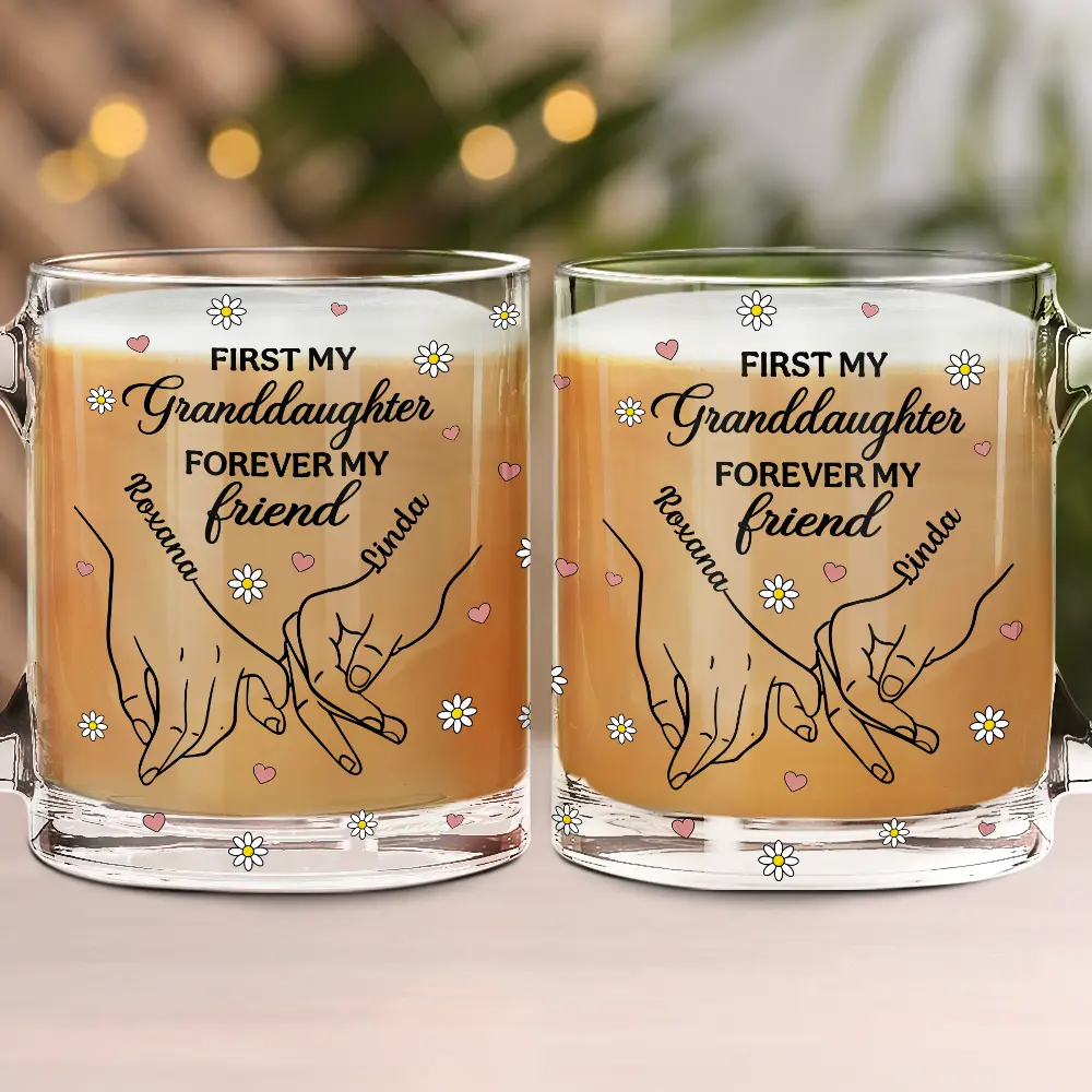 First My Daughter Forever My Friend - Personalized Glass Mug