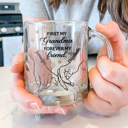 First My Daughter Forever My Friend - Personalized Glass Mug