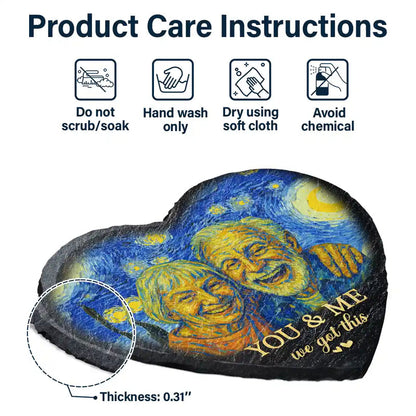 Custom Photo You & Me We Got This Under Starry Night - Personalized Heart Memorial Garden Stone