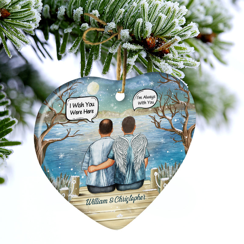 Always In My Heart Middle Aged Couple - Memorial Gift - Personalized Custom Ceramic Ornament