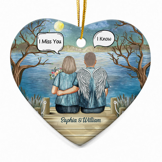 Always In My Heart Middle Aged Couple - Memorial Gift - Personalized Custom Ceramic Ornament