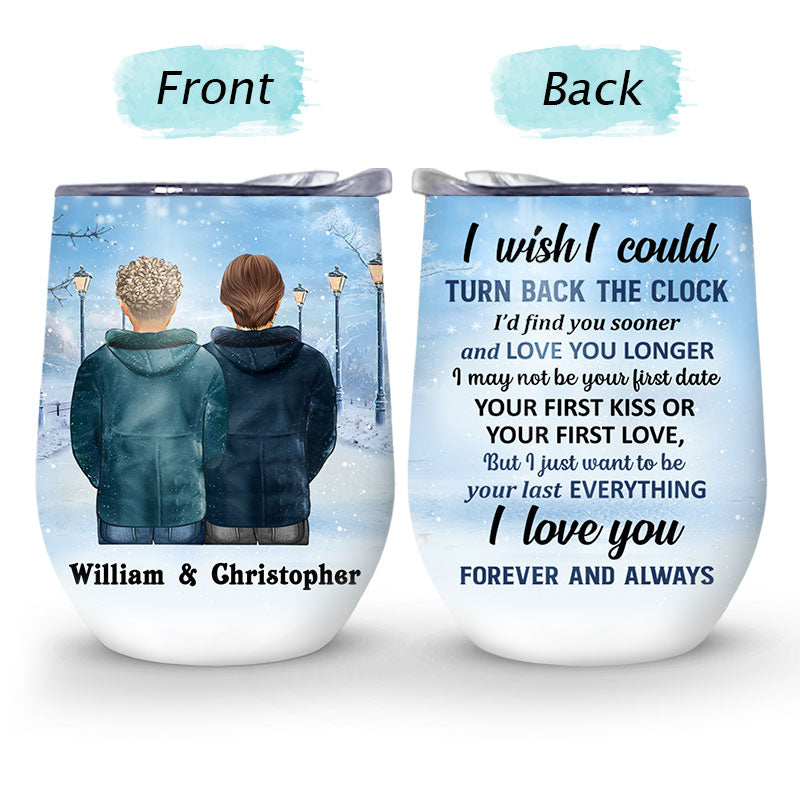 Turn Back The Clock Winter - Couple Gift - Personalized Custom Wine Tumbler