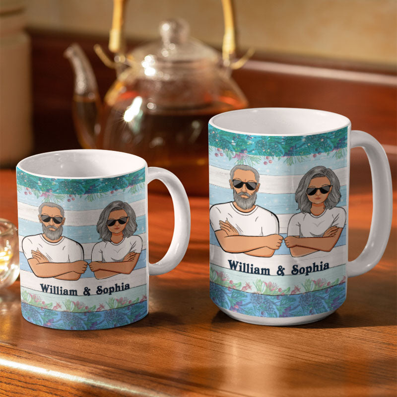 I Never Dreamed I'd End Up Husband Wife - Couple Gift - Personalized Custom White Edge-to-Edge Mug