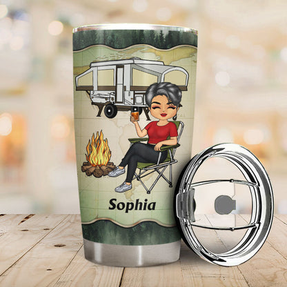 A Girl Who Loves Camping - Camping Gift - Personalized Custom Tumbler