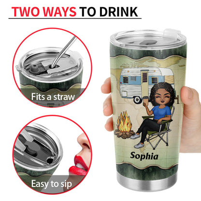 A Girl Who Loves Camping - Camping Gift - Personalized Custom Tumbler