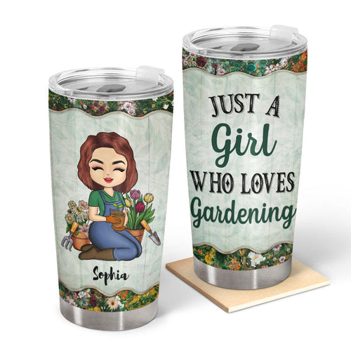 Just A Woman Who Loves Gardening - Personalized Custom Tumbler