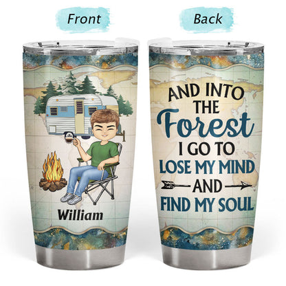 Just A Girl Who Loves Camping Blue - Gift For Campers - Personalized Custom Tumbler