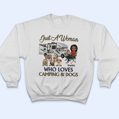 A Girl Her Dog & Her Camper - Camping Gift - Personalized Custom T Shirt